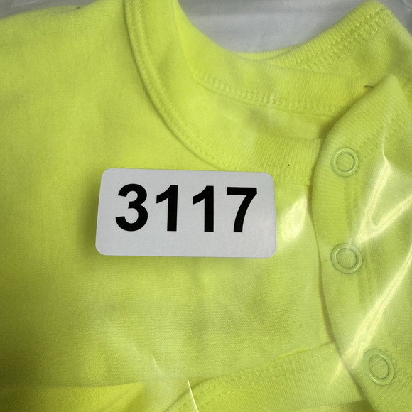 Carter's 'The Original Bodysuit' Sleeveless Infant Size 3 Months Neon Yellow - Picture 4 of 4